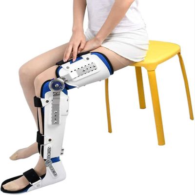 EKSED OA Hinged Rom Knee Brace Leg Adjustable Ankle Joint Support Metal Knee Brace Adjustable Breathable Knee Fixed Protective for Recovery
