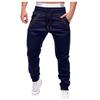 Ymosrh Mens Joggers with Pockets, Men's Athletic Pants Hiking Joggers Men Sweatpants Large Fashion Sport Color Bandage Casual Loose Sweatpants Drawstring Pant Quick Dry Pants Fleece (M, Navy) view 1