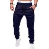 Ymosrh Mens Joggers with Pockets, Men's Athletic Pants Hiking Joggers Men Sweatpants Large Fashion Sport Color Bandage Casual Loose Sweatpants Drawstring Pant Quick Dry Pants Fleece (M, Navy) view 2