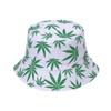 Punk Black Green Red Leaf Weed Fisherman Caps Bucket Hats Hip Hop Gorro Outdoor Men(Black Pink) view 3
