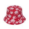 Punk Black Green Red Leaf Weed Fisherman Caps Bucket Hats Hip Hop Gorro Outdoor Men(Black Pink) view 4