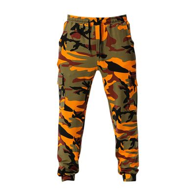 Ymosrh Mens Sweatpants, Lightweight Sweatpants Men Cargo for Sweatpants Men's Patchwork Camouflage Jogging Pants Outdoor Sports Fitness S Joggers Tall Fleece Sweatpants Cool Joggers Grey (L, Orange)