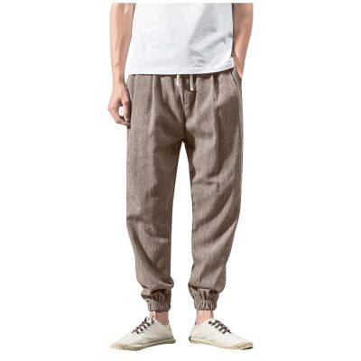 Ymosrh Baggy Sweatpants Men, for Men Workout Pants Cargo Sweatpants Vintage Cotton and Linen Casual Pants Men's Solid Color Fashionable Loose Leg Pants Quick Dry Pants Fleece Joggers (L, Gray)