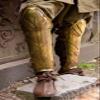 Illumine Greaves/Leg Protection/Medieval Leg Greaves/Battle Worn Costume view 2