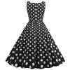 Women's Audrey Hepburn Vintage Style Rockabilly Swing Dress Polka Dot Square Neck Sleeveless Homecoming Dresses view 4