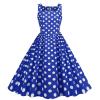 Women's Audrey Hepburn Vintage Style Rockabilly Swing Dress Polka Dot Square Neck Sleeveless Homecoming Dresses view 1