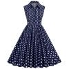 1950s Dresses for Women Vintage Elegant Sleeveless Polka Dot Knee Length Cocktail Swing Dress Audrey Hepburn Dresses view 1