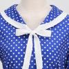 Women's 1950s Vintage Audrey Hepburn Style Cocktail Party Swing Dresses Lapel Short Sleeve Polka Dot Midi Tea Dress view 2