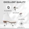 Besketo Classic High-top Roller Skates, PU Leather, Four-Wheel, Indoor/Outdoor, Beginner view 3