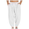 Muscularfit Quick Dry Pants Men Sweatpants Casual Drwastring Elastic Waist Loose Wide Leg Baggy Pants Spring Solid Beach Feed Breathable Pant White M view 1