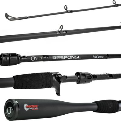 6th Sense Response Series Rod  Casting & Spinning Models for Bass Fishing  24-Ton Carbon Blank, Fuji Guides, 1-Year Warranty (Casting, 7'0" Medium-Heavy, Moderate-Fast)