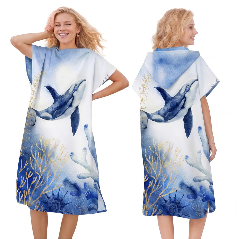 LOMTRATS Quick Dry Surf Poncho Changing Towel Robe Hoodie for Men Women,Swimming Beach Surfing Diving Home Hot Springs BathingAdult-M