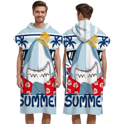LOMTRATS Quick Dry Surf Poncho Changing Towel Robe Hoodie for Men Women,Swimming Beach Surfing Diving Home Hot Springs BathingAdult-M