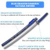 SZCO 40 Blue Dragon Samurai Katana Sword Carbon Steel Blade with Wooden Scabbard Cord Wrapped Handle Japanese Ninja Sword for Display, Martial Arts, Cosplay, Gift or Collection view 3