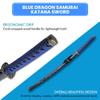 SZCO 40 Blue Dragon Samurai Katana Sword Carbon Steel Blade with Wooden Scabbard Cord Wrapped Handle Japanese Ninja Sword for Display, Martial Arts, Cosplay, Gift or Collection view 4
