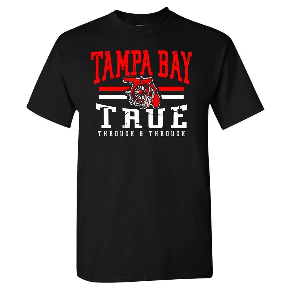Tampa Bay Football Men's Vintage Fan T-Shirt (Black T-Shirt, M)