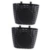 2Pcs Kids Plastic Bicycle Basket Front Handlebar for Boys and Girls, Detachable Storage Bike Basket Crafts Bike Decoration Accessories Kit Black view 1