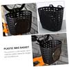 2Pcs Kids Plastic Bicycle Basket Front Handlebar for Boys and Girls, Detachable Storage Bike Basket Crafts Bike Decoration Accessories Kit Black view 2