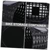 2Pcs Kids Plastic Bicycle Basket Front Handlebar for Boys and Girls, Detachable Storage Bike Basket Crafts Bike Decoration Accessories Kit Black view 3