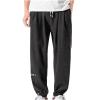 Mens Sweatpants Joggers Baggy Sweatpants for Men 2023 Casual Loose Drawstring Solid Baggy Pants Outdoor Fashion Beam Feet Sweatpants Black 3X view 1