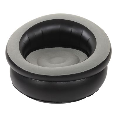 Round Inflatable Sofa Chair Flocking Inflatable Sofa Inflatable Leisure Chair Inflatable Chair Floor Inflatable Sofa Suitable for Living Room Bedroom Office Balcony Travel(Gray)