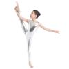 ACSUSS Kids Girls Shiny Metallic Sleeveless Unitard One Piece Bodysuit Gymnastics Ballet Dance Leotard Silver 3-4 Years view 2