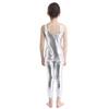 ACSUSS Kids Girls Shiny Metallic Sleeveless Unitard One Piece Bodysuit Gymnastics Ballet Dance Leotard Silver 3-4 Years view 4