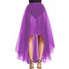 WDPL Women's Maxi High Low A-line Layers Tulle Sheer Evening Skirt (Purple-36, 4XL) view 1