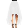 WDPL Women's Maxi High Low A-line Layers Tulle Sheer Evening Skirt (White, 3XL) view 1