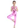 ACSUSS Kids Girls Shiny Metallic Sleeveless Unitard One Piece Bodysuit Gymnastics Ballet Dance Leotard Pink 12-14 Years view 1