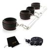 EXREIZST 3 in 1 Silvery Spreader Bar Set with 4 Premium Soft Pad Brown Leather Straps Adjustable Expandable Sports Exercise Kit view 1