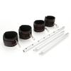 EXREIZST 3 in 1 Silvery Spreader Bar Set with 4 Premium Soft Pad Brown Leather Straps Adjustable Expandable Sports Exercise Kit view 2