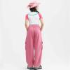Kids Teens Solid Color Pants Elastic High Waist Cargo Pants with Pockets Casual Straight Leg Pants for Girls (Pink, 15-16 Years) view 3