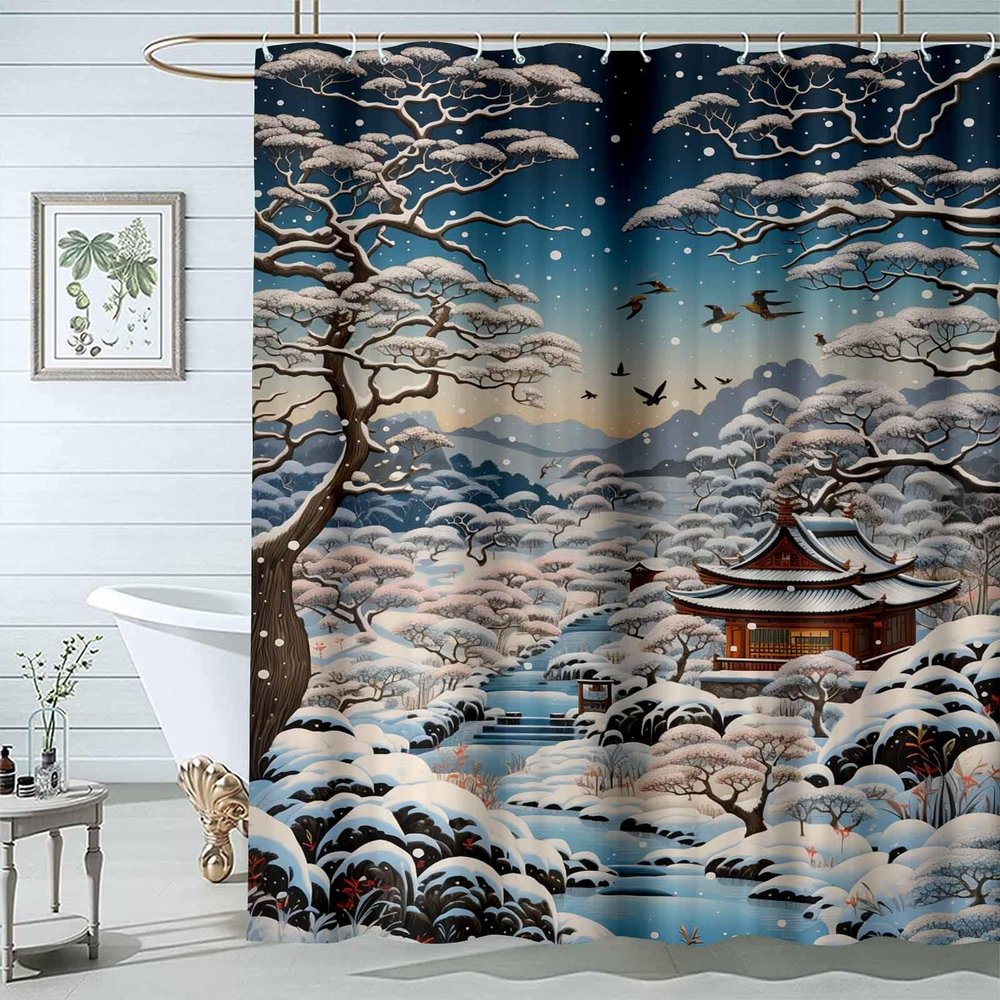 JOSUE Boho Shower Curtain, White Personalised Shower Curtains for Bathroom,Waterproof Quick-Dry Polyester Fabric Shower Curtain with 12 Hooks for Bathroom Kitchen - 120x180cm(47x71in)