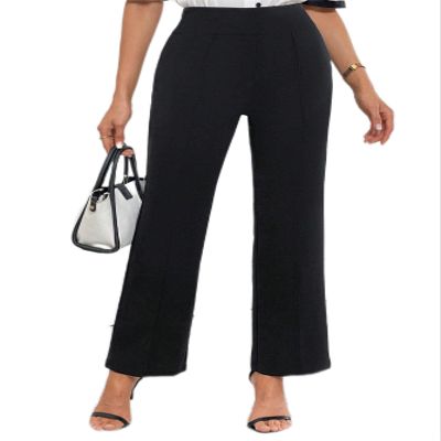 LITHYC Solid Flare Leg Pants (Color : Black, Size : X-Small)