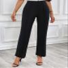 LITHYC Solid Flare Leg Pants (Color : Black, Size : X-Small) view 4