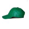 100% Real Genuine Lambskin Leather Baseball Cap Hat Sports Visor (Pine Green) view 3