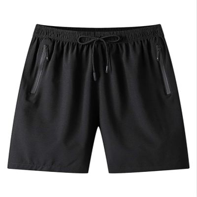 Men's Shorts Men Drawstring Waist Zipper Pocket Shorts Shorts for menMIELEU (Color : Black, Size : Medium)