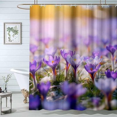 JOSUE Boho Shower Curtain, Purple,Green Personalised Shower Curtains for Bathroom,Waterproof Quick-Dry Polyester Fabric Shower Curtain with 12 Hooks for Bathroom Kitchen - 200x220cm(78x86in)