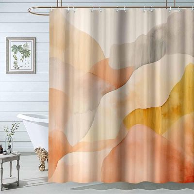 JOSUE Boho Shower Curtain, Yellow,Grey Personalised Shower Curtains for Bathroom,Waterproof Quick-Dry Polyester Fabric Shower Curtain with 12 Hooks for Bathroom Kitchen - 120x180cm(47x71in)