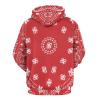 Red Bandana Pattern Adult Hooded Sweatshirt Pullover Hoodie Casual Graphic Printed view 3
