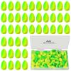 MAFIMOEA 80/60/45 PCS Bullet Fishing Foam Floats Snell Float Surf Pompano Rigs Float for Spinner Rig Making Fly Fishing Strike Indicators for Trout Catfish Walleye (Yellow-Green, M/60PCS) view 1
