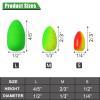 MAFIMOEA 80/60/45 PCS Bullet Fishing Foam Floats Snell Float Surf Pompano Rigs Float for Spinner Rig Making Fly Fishing Strike Indicators for Trout Catfish Walleye (Yellow-Green, M/60PCS) view 2