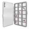 Aventik Fly Fishing Boxes Super Slim Transparent Design Magnetic Pad Compartments Tackle Foam Boxes 7.3X3.8X0.5inch2-H34-18C) view 3