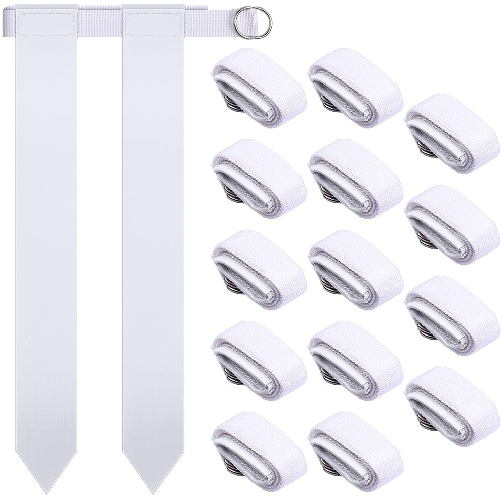 14 Pcs 14/28 Player Flag Football Belt Set Adjustable, White