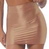 Miutii Women's Sexy Sheer See Through Bodycon Miniskirt 70D Glossy Ultra Thin Short Dress Party Skirt Coffee Medium view 4