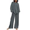 2023 Summer Fall Lounge Sets Women 2 Piece Outfits Fashion Long Sleeve Solid Tops and Long Pants Tracksuit Pajama Set