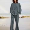 2023 Summer Fall Lounge Sets Women 2 Piece Outfits Fashion Long Sleeve Solid Tops and Long Pants Tracksuit Pajama Set view 2