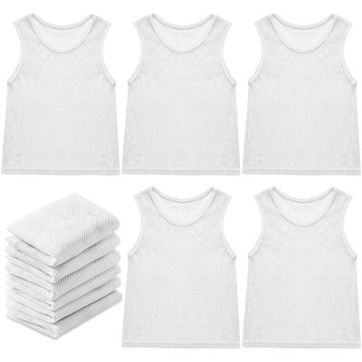 Sintege 12 Pcs Soccer Pinnies Pennies Jersey Scrimmage Vest Sports Practice Jersey Mesh Basketball Vest for Youth Adult Kids(Small,White)
