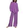 2023 Summer Fall Lounge Sets Women 2 Piece Outfits Fashion Long Sleeve Solid Tops and Long Pants Tracksuit Pajama Set view 1